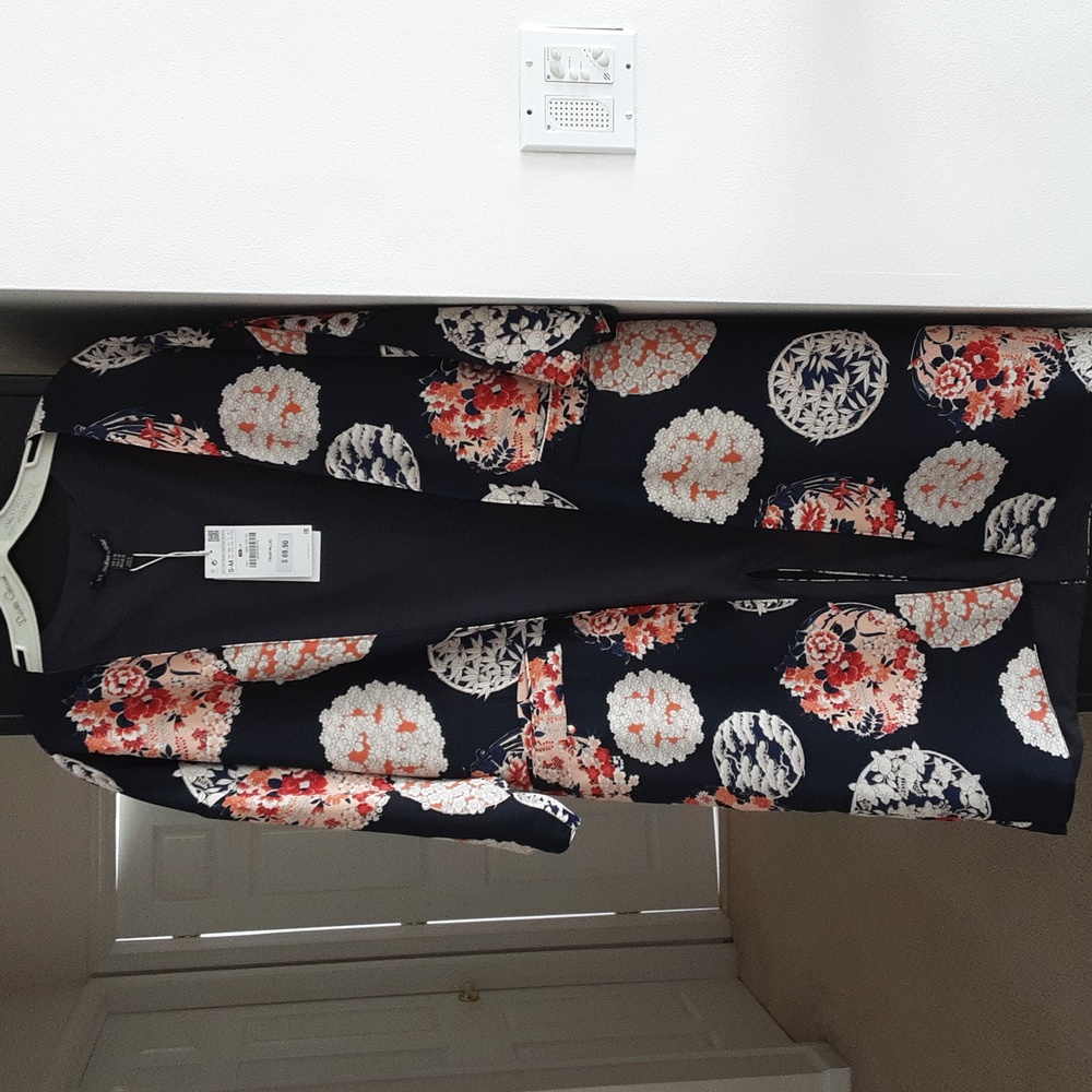 Zara Floral Kimono Cardigan - Black and Red